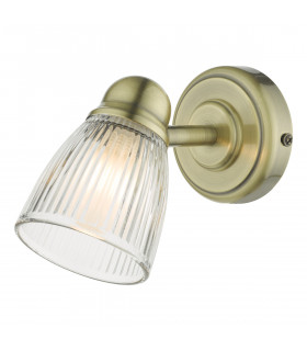 Single Spotlight Antique Brass Glass IP44
