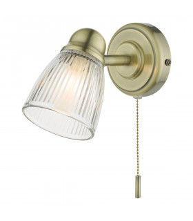 Single Spotlight Antique Brass Glass IP44