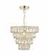 4 Tier Pendant Light Crystal & Gold, 1x E27