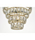 4 Tier Pendant Light Crystal & Gold, 1x E27