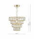 4 Tier Pendant Light Crystal & Gold, 1x E27