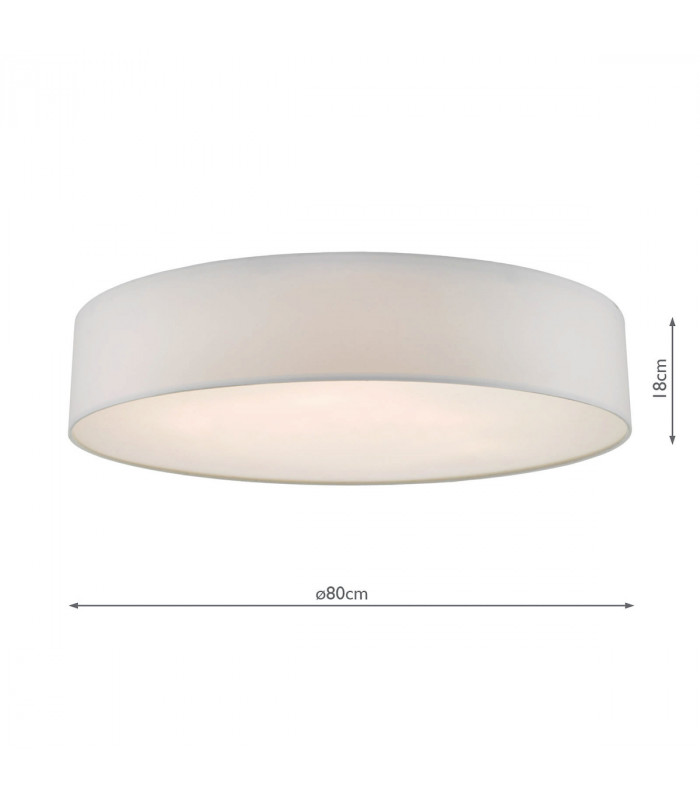 Cylindrical Flush Ceiling Light Ivory, 6x E27