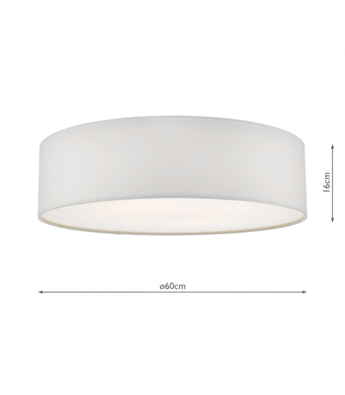 Cylindrical Flush Ceiling Light Ivory, 4x E27