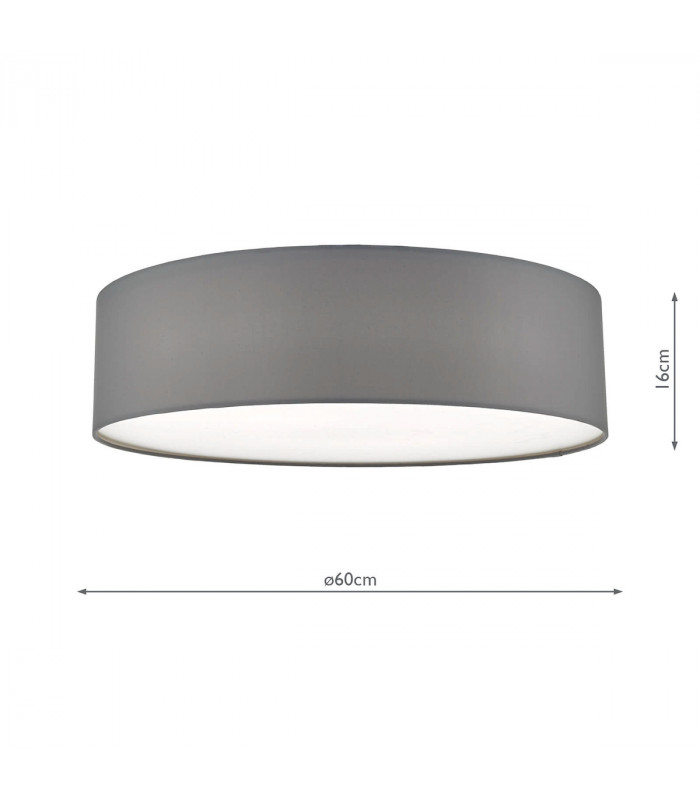 Cylindrical Flush Ceiling Light Grey, 4x E27