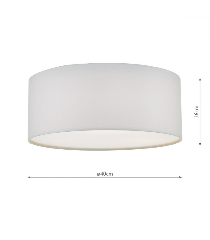 Cylindrical Flush Ceiling Light Ivory, 3x E27