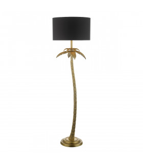 Floor Lamp Antique Gold With Round Shade