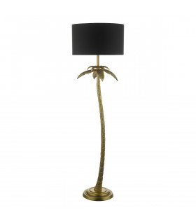Floor Lamp Antique Gold With Round Shade