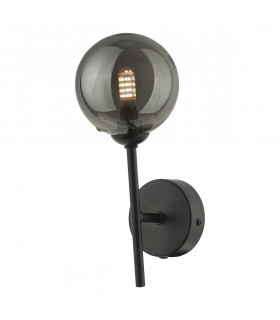 Wall Light Matt Black With Smoked Glass, 1x G9