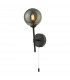 Wall Light Matt Black With Smoked Glass, 1x G9