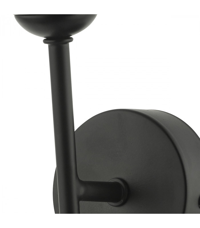 Wall Light Matt Black With Smoked Glass, 1x G9