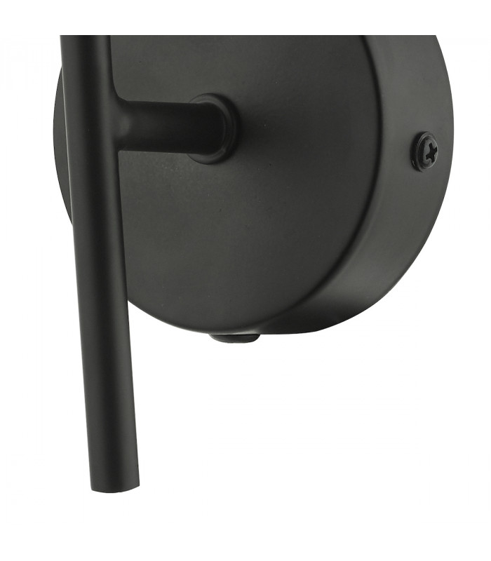 Wall Light Matt Black With Smoked Glass, 1x G9