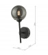 Wall Light Matt Black With Smoked Glass, 1x G9