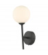 Wall Light Matt Black With Opal Glass, 1x G9