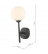 Wall Light Matt Black With Opal Glass, 1x G9