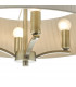 Cylindrical Pendant Light Antique Brass With Taupe Ribbon Shade, 4x E14