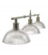 Straight Bar Pendant Light Antique Brass & Glass, 3x E14