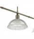 Straight Bar Pendant Light Antique Brass & Glass, 3x E14