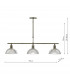 Straight Bar Pendant Light Antique Brass & Glass, 3x E14