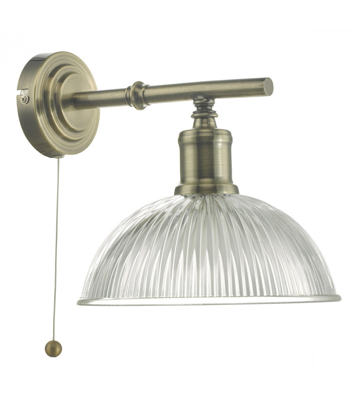 Wall Light Antique Brass & Glass