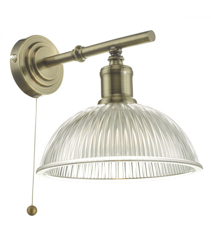Wall Light Antique Brass & Glass