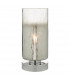 Cylindrical Table Lamp Crackle Glass and Polished Chrome Touch
