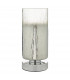 Cylindrical Table Lamp Crackle Glass and Polished Chrome Touch