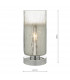 Cylindrical Table Lamp Crackle Glass and Polished Chrome Touch