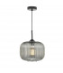 Cylindrical Pendant Light Black and Smoked Glass, 1x E27