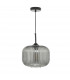 Cylindrical Pendant Light Black and Smoked Glass, 1x E27