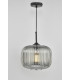 Cylindrical Pendant Light Black and Smoked Glass, 1x E27