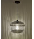 Cylindrical Pendant Light Black and Smoked Glass, 1x E27