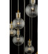 Cluster Pendant Light Brass & Glass, 10x G4
