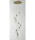 Cluster Pendant Light Brass & Glass, 10x G4