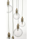 Cluster Pendant Light Brass & Glass, 10x G4