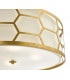 Cylindrical Pendant Light Gold With Ivory Shade & Frosted Glass Diffuser, 4x E27
