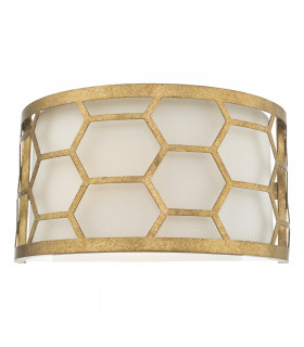 Flush Ceiling Light Wall Light Gold & Ivory, 1x E27