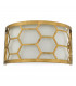 Flush Ceiling Light Wall Light Gold & Ivory, 1x E27