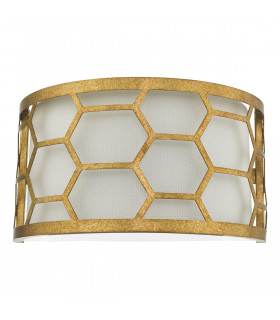 Flush Ceiling Light Wall Light Gold & Ivory, 1x E27