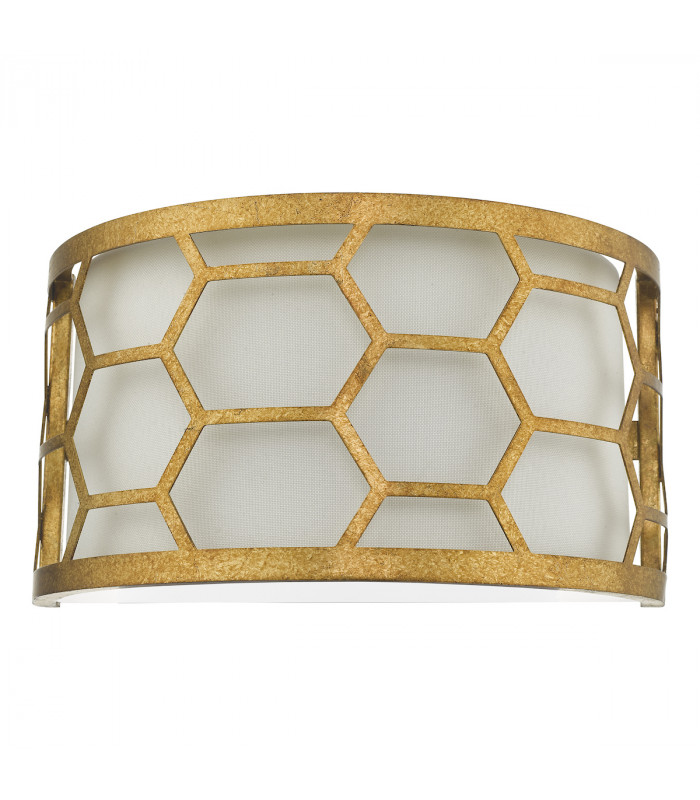 Flush Ceiling Light Wall Light Gold & Ivory, 1x E27