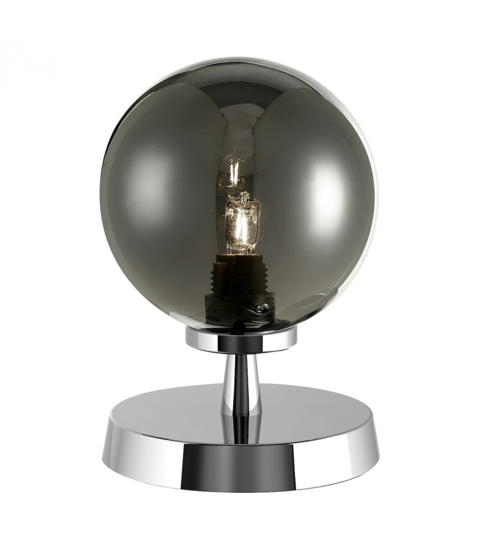 Touch Table Lamp Polished Chrome With Smoked Glass