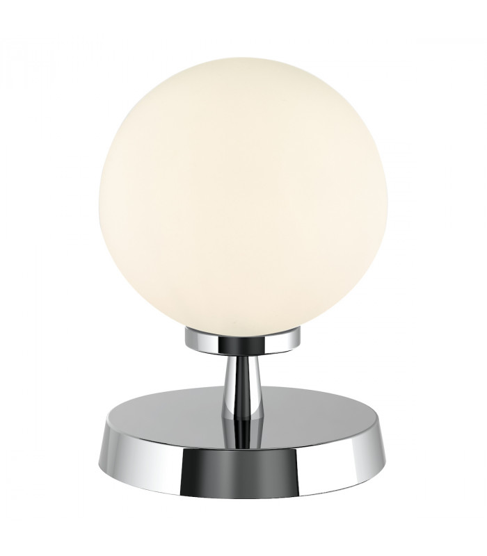 Touch Table Lamp Polished Chrome With Opal Glass