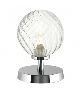 Touch Table Lamp Polished Chrome With Twisted Glass