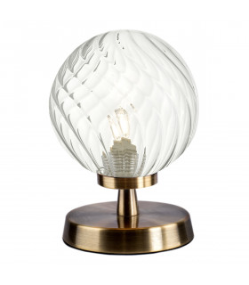 Touch Table Lamp Antique Brass With Twisted Glass