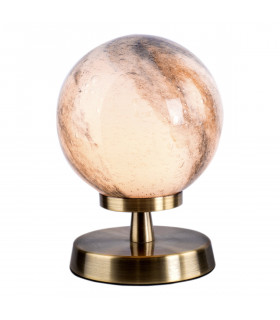 Touch Table Lamp Antique Brass With Planet Glass