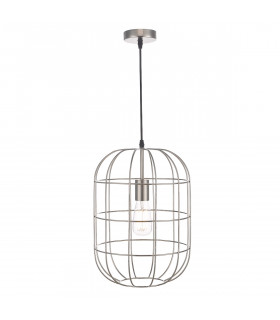 Wire Frame Pendant Light Satin Nickel, 1x E27