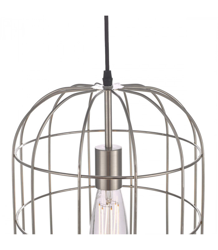 Wire Frame Pendant Light Satin Nickel, 1x E27