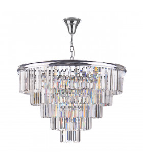 Chandelier Polished Chrome Crystal, 12x E14