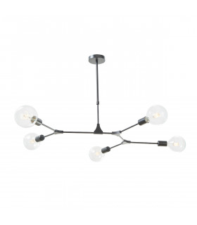 Pendant Light Black, 5x E27
