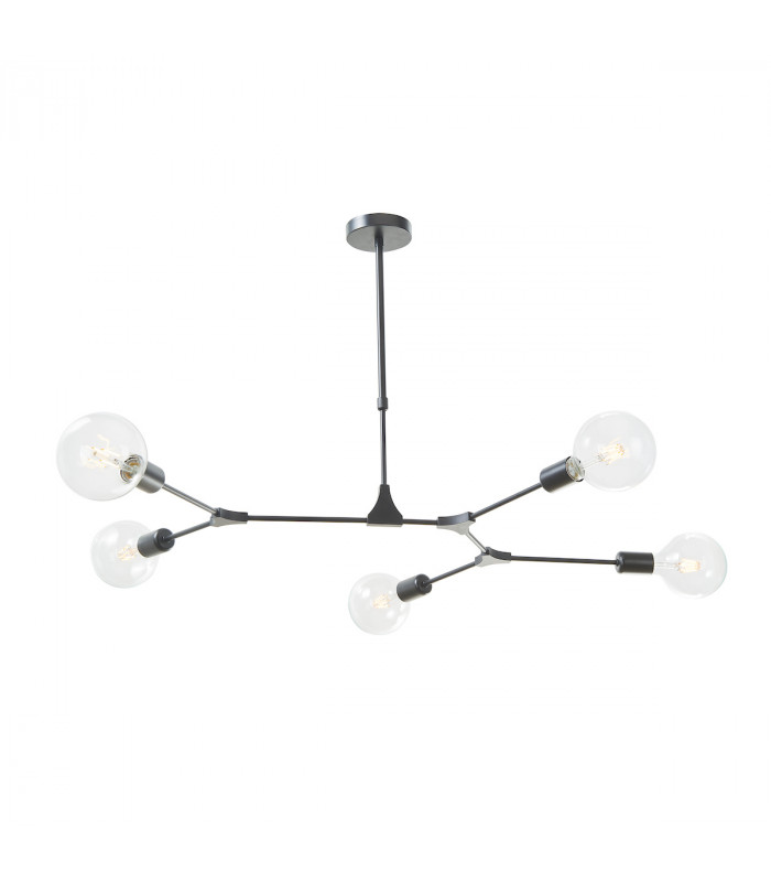 Pendant Light Black, 5x E27