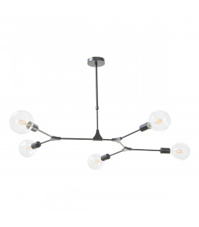 Pendant Light Black, 5x E27